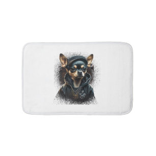 Alfombrilla De Baño Chihuahua Guay Perro rap Hip-Hop Gangster