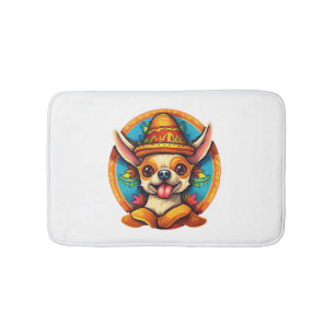 Alfombrilla De Baño Chihuahua México Cinco de Mayo Perro gracioso