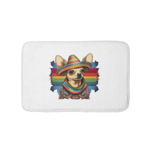 Alfombrilla De Baño Chihuahua México Cinco de Mayo Perro gracioso