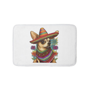 Alfombrilla De Baño Chihuahua México Cinco de Mayo Perro gracioso