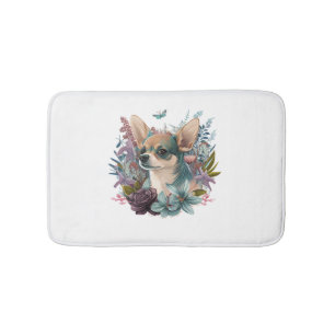 Alfombrilla De Baño Chihuahua Resumen Pintura Color Cute Perro