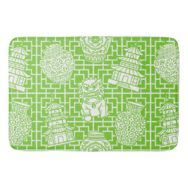 Alfombrilla De Baño Chinoiserie Pagoda – Lime Preppy Asian Garden