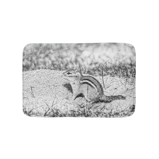 Alfombrilla De Baño Chipmunk Sketch (Anverso)