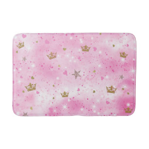Alfombrilla De Baño Chispa rosada de princesa Hearts Stars Crowns