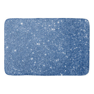 Alfombrilla De Baño Chispas azules del purpurina