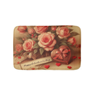 Alfombrilla De Baño Chocolates y flores El día de San Valentín de époc