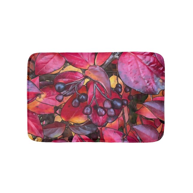 Alfombrilla De Baño Chokecherries de otoño - Pequeña Mat de baño (Anverso)