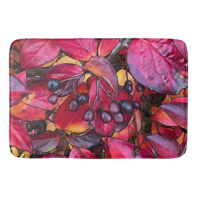 Alfombrilla De Baño Chokecherries otoñales - Mat de baño grande (Anverso)