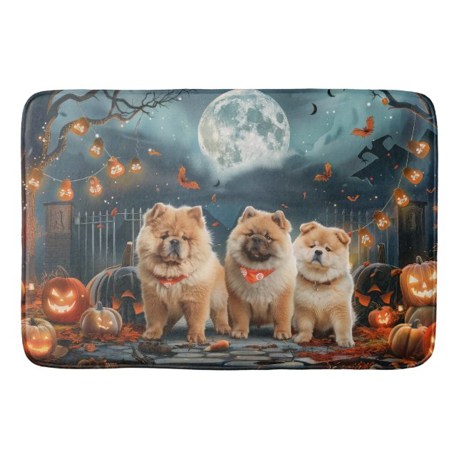Alfombrilla De Baño Chow Chow Halloween Spooky (Anverso)