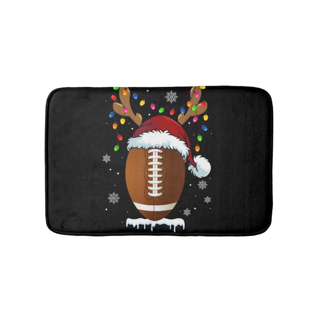 Alfombrilla De Baño Christmas Football Ball Lights Funny Boys Men Spor (Anverso)