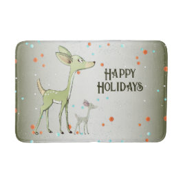 Alfombrilla De Baño Christmas Party Green Deers Holidays Cute