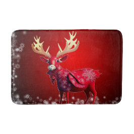 Alfombrilla De Baño Christmas Party Red Reindeer Winter Holidays