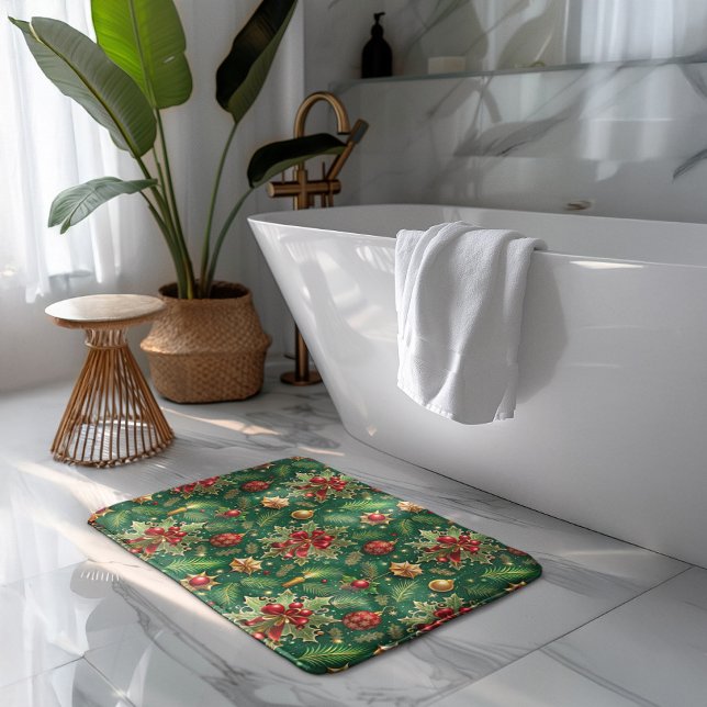 Alfombrilla De Baño Christmas Theme Festive Colorful Pattern (Subido por el creador)