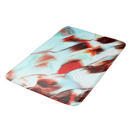 Alfombrilla De Baño Cian de luz dura y rojo fuerte