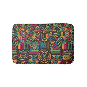 Alfombrilla De Baño Cian suave "Eclipsed Suns and Pyramids" Bath Mat