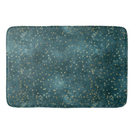 Alfombrilla De Baño cielo azul azul cielo verde azulado estrella dorad