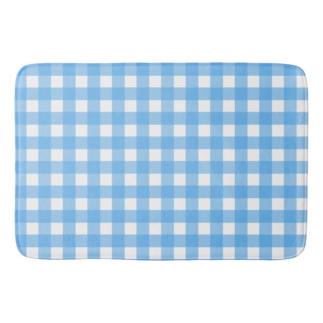Alfombrilla De Baño Cielo azul gingham (Anverso)