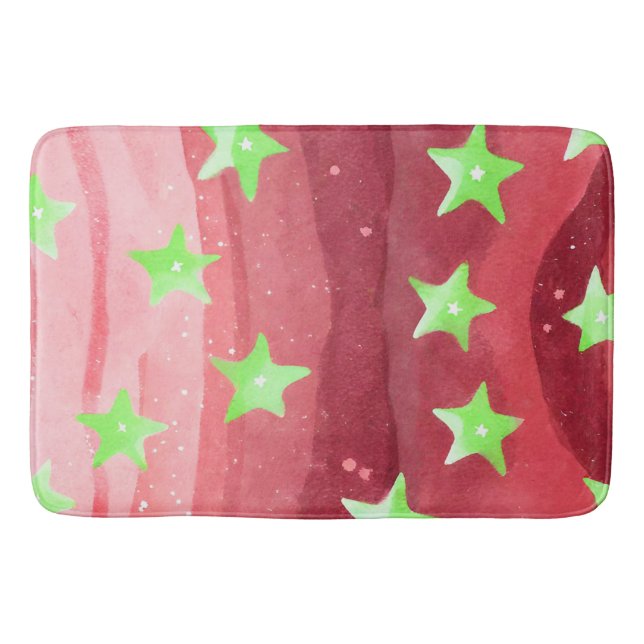 Alfombrilla De Baño cielo rojo con estrellas (Anverso)