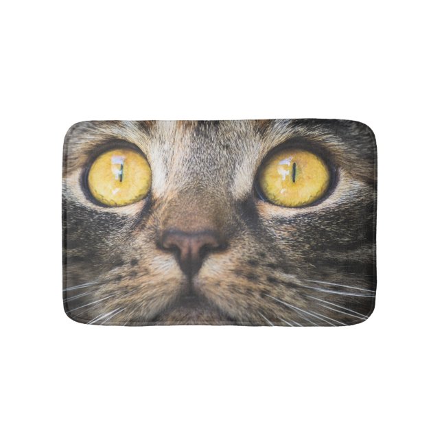 Alfombrilla De Baño Cierre de gato con ojos amarillos (Anverso)