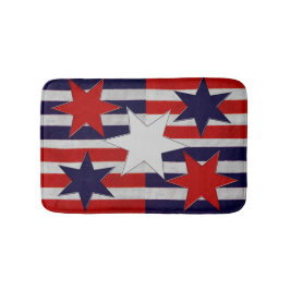 Alfombrilla De Baño Cinco estrellas y rayas patrióticas