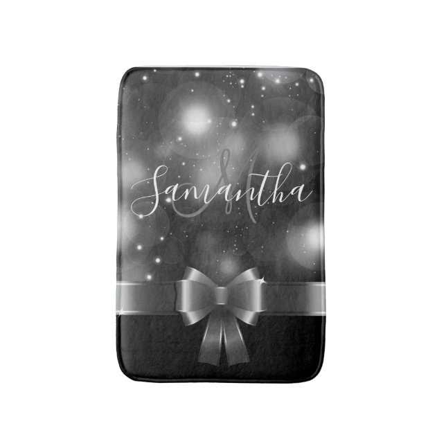 Alfombrilla De Baño Cinta negra y blanca (Frente vertical)