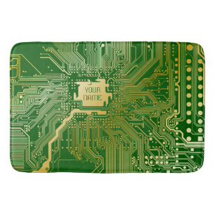 Alfombrilla De Baño Circuito monograma Motherboard Electronics Chip Te
