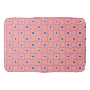 Alfombrilla De Baño Círculo de entrelazado rosado moderno de mediados