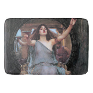 Alfombrilla De Baño Círculo ofreciendo la copa a Odysseus, Waterhouse