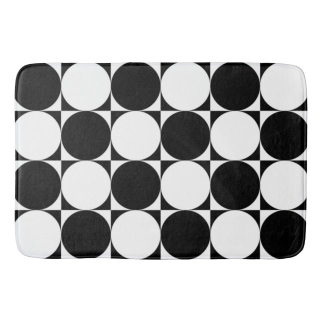 ALFOMBRILLA DE BAÑO CÍRCULOS NEGROS Y BLANCOS (Anverso)
