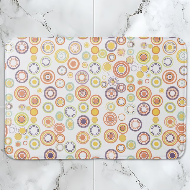 Alfombrilla De Baño Círculos otoñales retro (Subido por el creador)