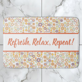 Alfombrilla De Baño Círculos otoñales retro modernos de mediados del s