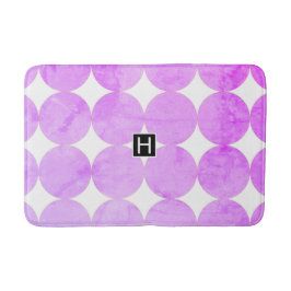 Alfombrilla De Baño Círculos púrpura modernos | Monograma
