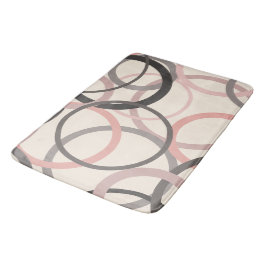 Alfombrilla De Baño Círculos rosados y grises