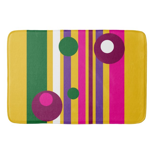 Alfombrilla De Baño círculos y rayas negrita moderno (Anverso)