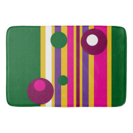 Alfombrilla De Baño círculos y rayas negrita moderno