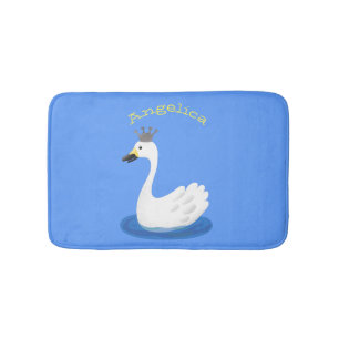 Alfombrilla De Baño Cisne blanco con personalizado de la corona