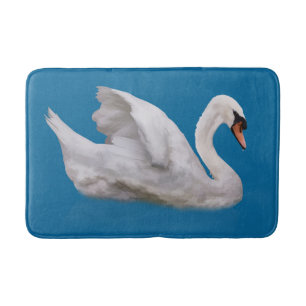 Alfombrilla De Baño Cisne mudo en azul