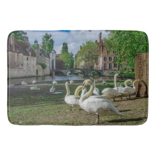 Alfombrilla De Baño Cisnes blancos en Brujas