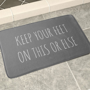 Alfombrilla De Baño Cita graciosa del Personalizado Chalkboard Gray Ba