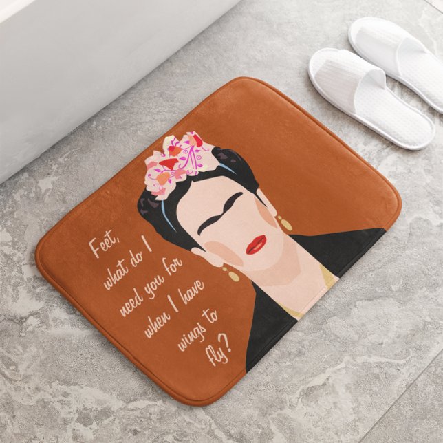 Alfombrilla De Baño Cita inspiradora de mujeres del Ilustracion Frida  (Subido por el creador)