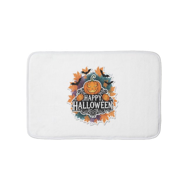 Alfombrilla De Baño Citas divertidas y espeluznantes de Halloween feli (Anverso)