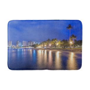 Alfombrilla De Baño Ciudad de Waikiki al amanecer