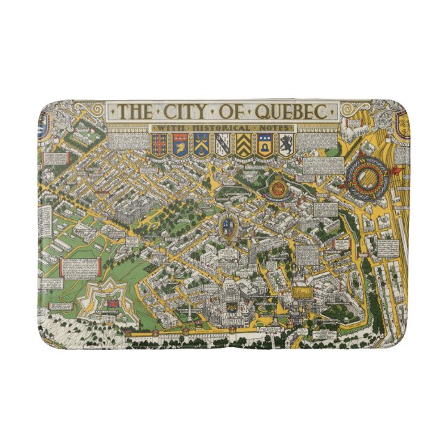 Alfombrilla De Baño Ciudad del mapa de Quebec (Anverso)