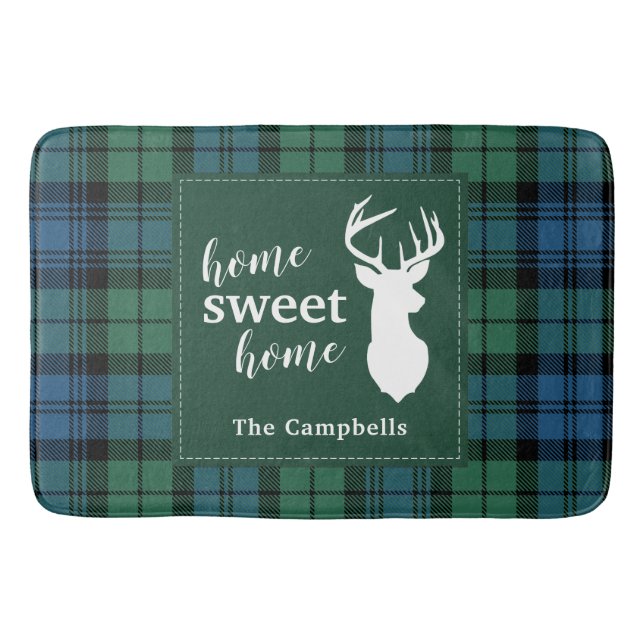 Alfombrilla De Baño Clan Campbell Plaid, Navidad de Tartán Personaliza (Anverso)