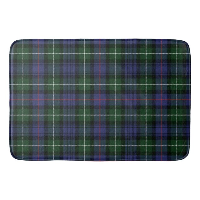 Alfombrilla De Baño Clan MacKenzie Plaid Green Purple Check Tartan (Anverso)