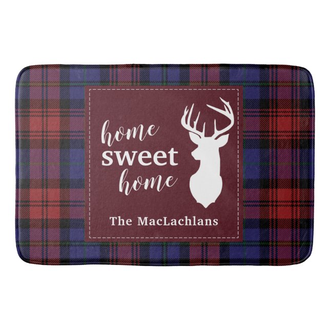 Alfombrilla De Baño Clan MacLachlan de Navidades Tartán personalizado (Anverso)