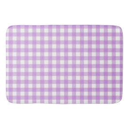 Alfombrilla De Baño Clásico Gingham Check Plaid Pattern Lilac