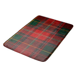 Alfombrilla De Baño Classic Red and Hunter Green Plaid Tartan Bath Mat