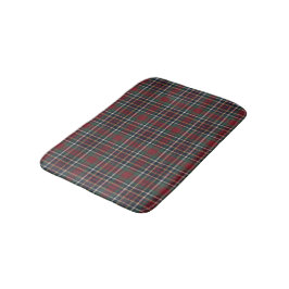 Alfombrilla De Baño Classic Red Dark Blue Green Plaid Pattern