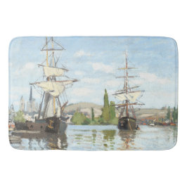 Alfombrilla De Baño Claude Monet. Buques montando en el Sena en Ruán